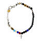 Agios Iesus bracelet with white rhinestone cross and colourful beads s2