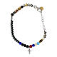 Cross charm bracelet Agios Iesus white zircons s1