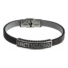 Pulsera madera natural negra con placa plata