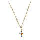 Gold-plated cross necklace Agios with blue zircon s2