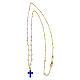 Gold-plated cross necklace Agios with blue zircon s3