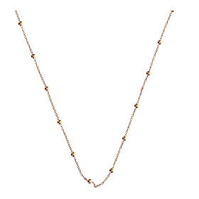 Agios necklace of rosé 925 silver with 0.008 in beads.