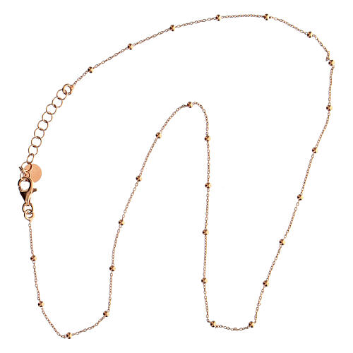 Agios necklace of rosé 925 silver with 0.008 in beads. 2