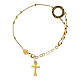 Rosary bracelet Agios, burnished gold plated 925 silver, round cut-out medal s1
