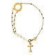 Pulsera rosario cruz placada oro bruñida Agios s2