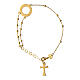 Pulsera rosario cruz placada oro bruñida Agios s3