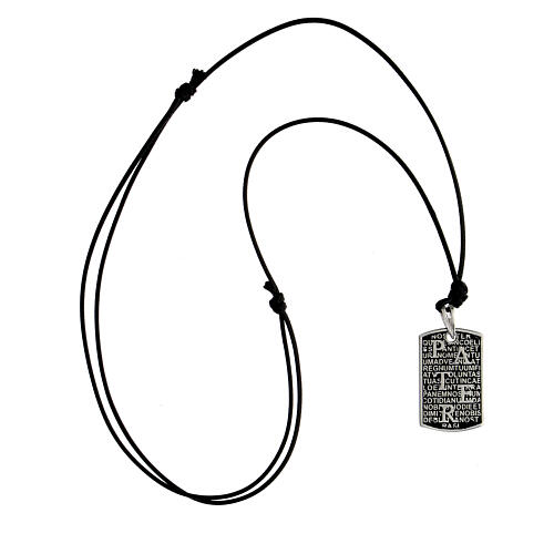 Collar Benedictus placa Pater plata 925 4