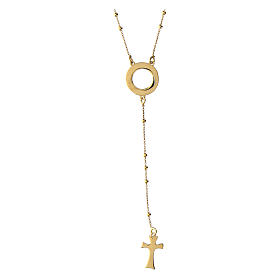 Agios Speranza rosary, round cut-out medal, gold plated 925 silver