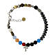 Bracelet Benedictus Iesus breloque croix zircons bleus s1