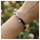 Bracelet Benedictus Iesus breloque croix zircons bleus s2