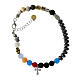 Bracelet Benedictus Iesus breloque croix zircons bleus s3