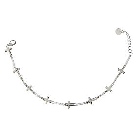 Bracciale Argento 925 croce zirconi bianchi
