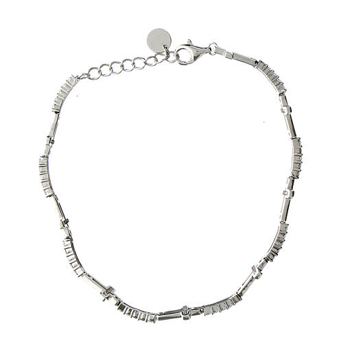 Bracciale Argento 925 croce zirconi bianchi 2