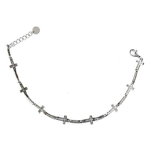 Bracciale Argento 925 croce zirconi bianchi 3