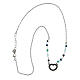 Necklace Agios with burnished heart, 925 silver and blue beads s3