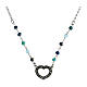 Collana argento 925 multiceleste Agios cuore brunito s1