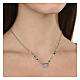 Collana argento 925 multiceleste Agios cuore brunito s2