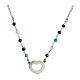 Collana argento 925 multiceleste Agios cuore brunito s3