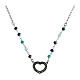 Heart necklace burnished 925 silver multi-blue Agios s1