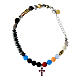 Life of Jesus bracelet by Agios, red rhinestone cross and colourful beads s1