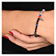 Pulsera Iesus zircones azules bolitas cruz Agios s1