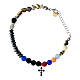 Pulsera Iesus zircones azules bolitas cruz Agios s2