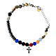 Iesus cross bracelet with blue beads zircons Agios s1