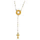 Agios rosary necklace, gold plated 925 silver and white rhinestones s2