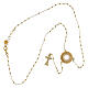 Agios rosary necklace, gold plated 925 silver and white rhinestones s3
