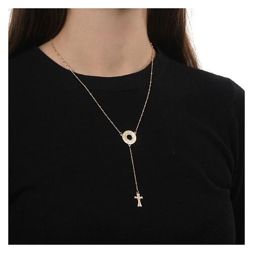 Collana Agios croce argento 925 fin. oro croce 2