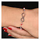 Infinity bracelet by Agios, red and brown stones, rosé 925 silver s2