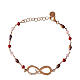 Infinity bracelet by Agios, red and brown stones, rosé 925 silver s3