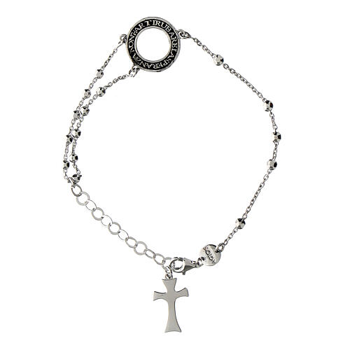 Rosenkranz-Armband von Agios, Kreuz-Anhänger, 925er Silber 1
