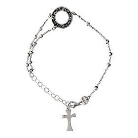 Agios 925 silver cross rosary bracelet