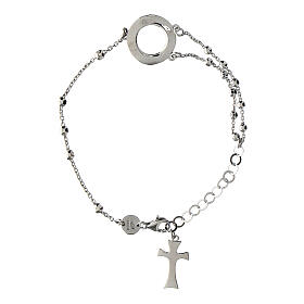 Agios 925 silver cross rosary bracelet
