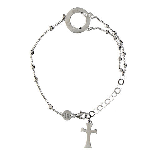 Agios 925 silver cross rosary bracelet 2
