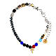 Agios bracelet with gold plated cross and colourful beads s1