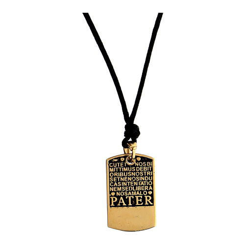 Colar Pater prata 925 dourada Benedictus 3