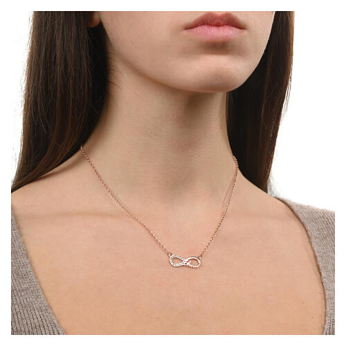 Collar Infinitum rosado plata 925 Agios 1