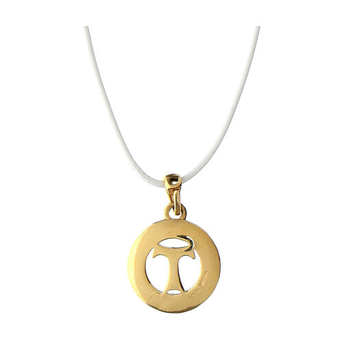 Collana Benedictus croce Tau argento 925 dorato 3