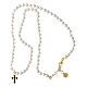 Agios necklace of white pearls, cross with blue rhinestones s3