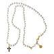 Blue zircon cross necklace with white beads Agios s4