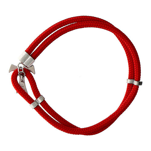 Agios bracelet, red rope and gold plated tau 2