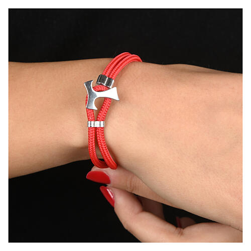 Bracciale Tau cordino rosso Agios 2