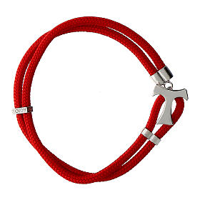 Tau cross bracelet with red cord Agios