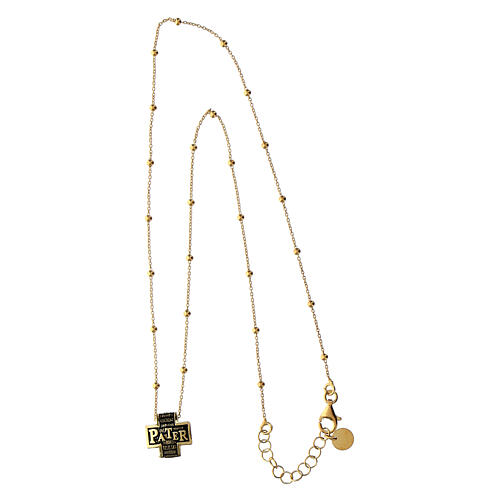 Collar rosario Agios Pater plata 925 dorada 4