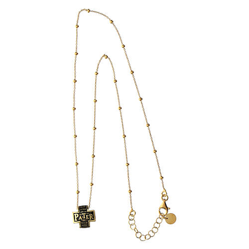 Collana rosario Agios Pater argento 925 dorato 5