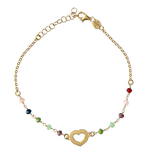 Agios bracelet, colourful beads, gold plated 925 silver 2