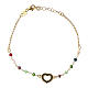 Agios bracelet, colourful beads, gold plated 925 silver s1