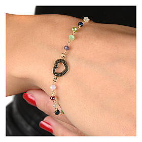 Pulsera zircones coloreados plata 925 dorada Agios